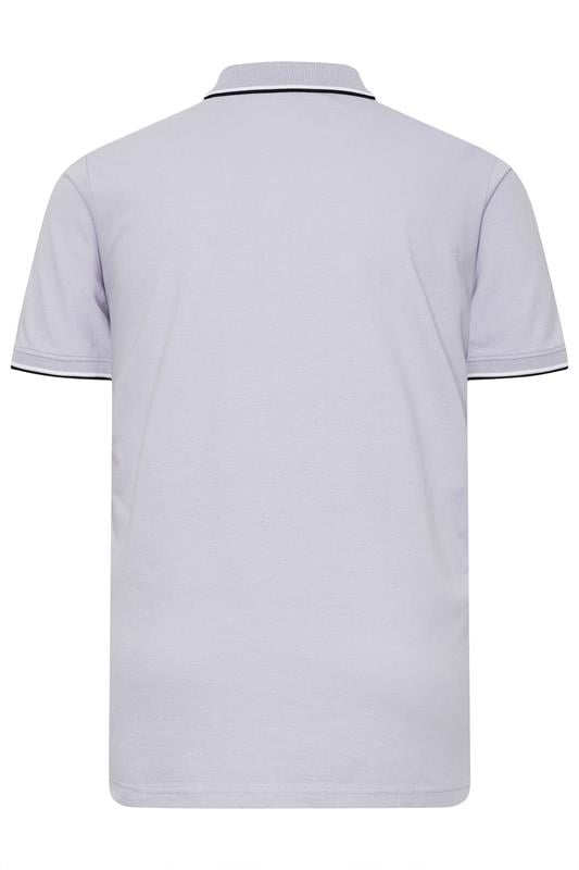 BadRhino Big & Tall Light Purple Tipped Polo Shirt | BadRhino 2