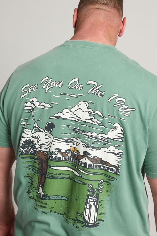 BadRhino Big & Tall Green Pigment Dye Golf Graphic T-Shirt | BadRhino 4