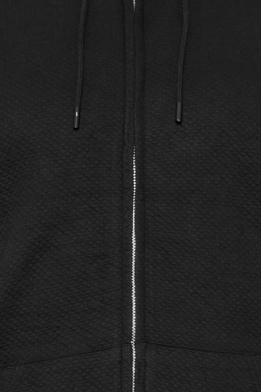 BadRhino Big & Tall Black Zip Through Diamond Quilted Hoodie | BadRhino 2