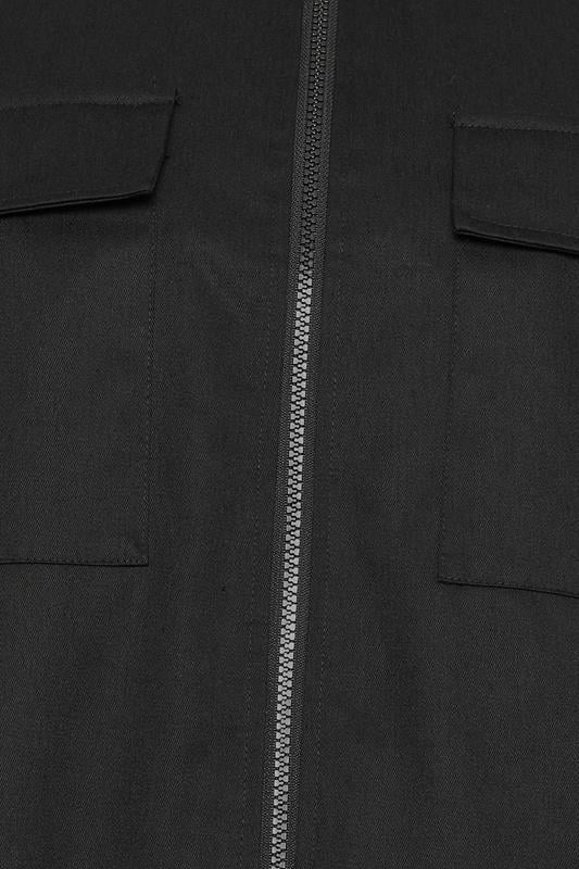 BadRhino Big & Tall Khaki Green Military Zip Through Overshirt | BadRhino 4