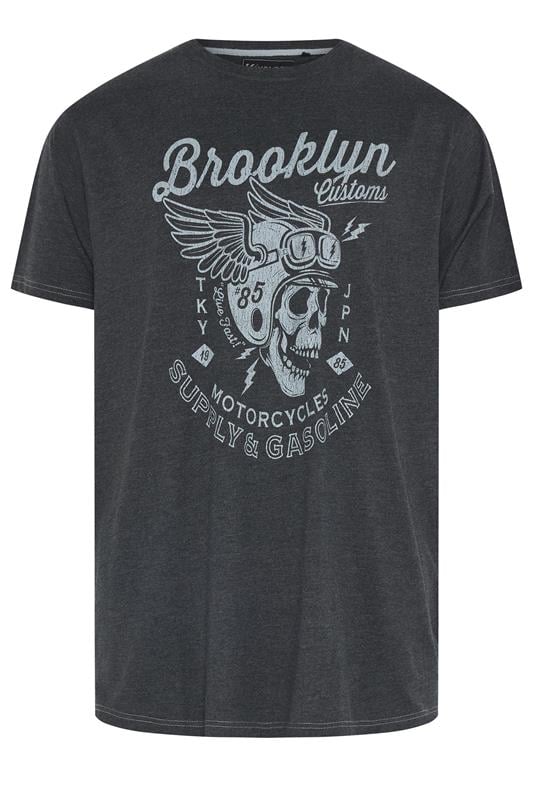  KAM Big & Tall Black Brooklyn Motorbike Graphic Print T-Shirt