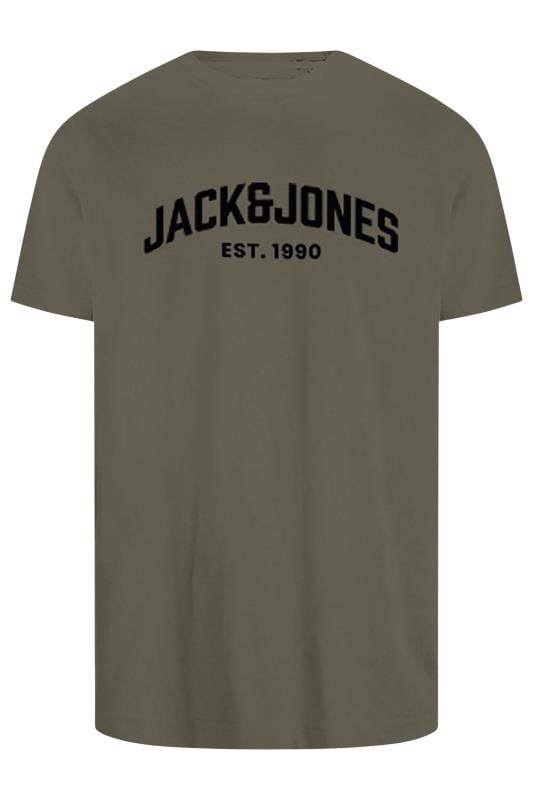 JACK & JONES Big & Tall 5 PACK Grey & Green Crew Neck T-Shirts | BadRhino 3