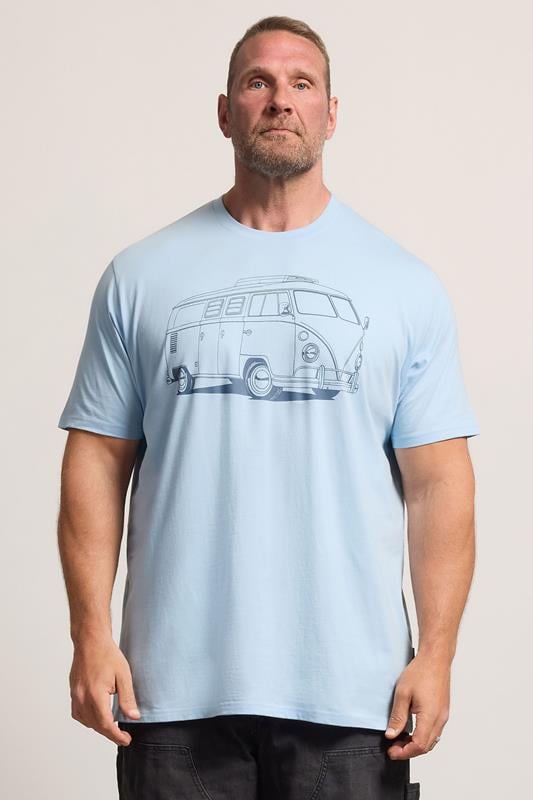  BadRhino Big & Tall Blue Extra Long Campervan Graphic T-Shirt