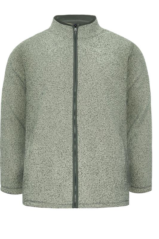 BadRhino Big & Tall Grey Textured Zip Through Fleece | BadRhino 5