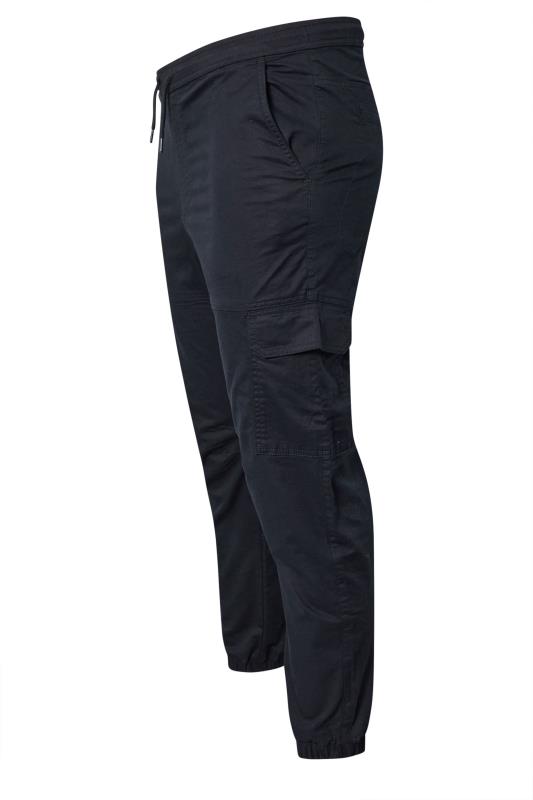 BadRhino Big & Tall Navy Blue Cuffed Cargo Trousers | BadRhino 6