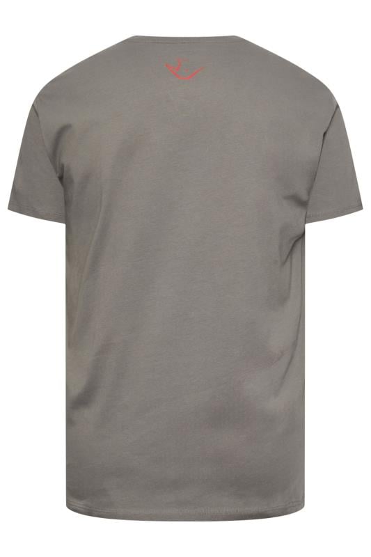 IronRhino Big & Tall Grey Chest Print T-Shirt | BadRhino 6