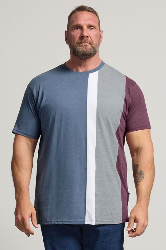  KAM Big & Tall Indigo Blue Stripe T-Shirt