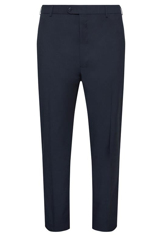 D555 Big & Tall Navy Blue Stretch Formal Trousers | BadRhino 2