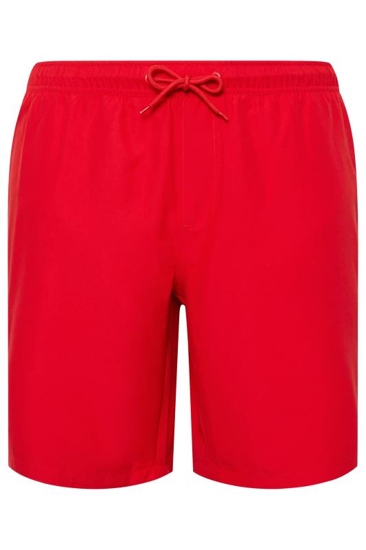 BadRhino Big & Tall Red Plain Swim Shorts | BadRhino 4