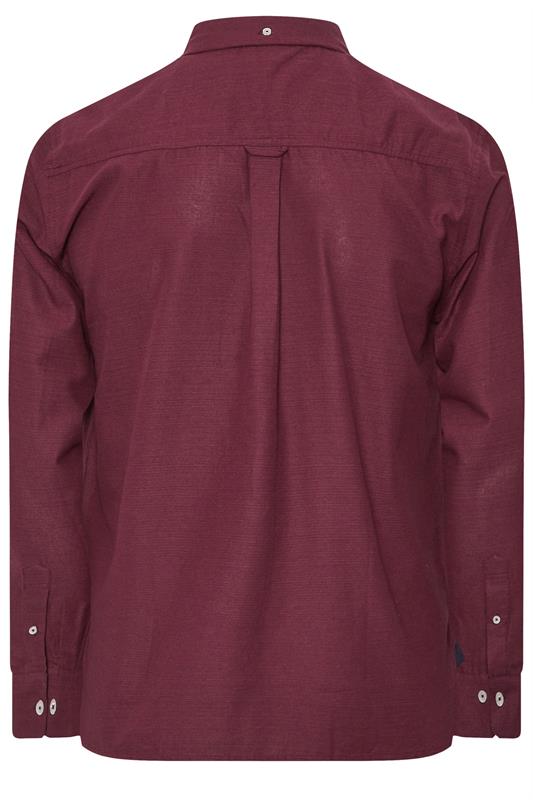 BadRhino Big & Tall Burgundy Red Long Sleeve Slub Shirt | BadRhino 6