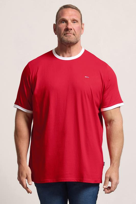  BadRhino Big & Tall Red Extra Long Ringer T-Shirt