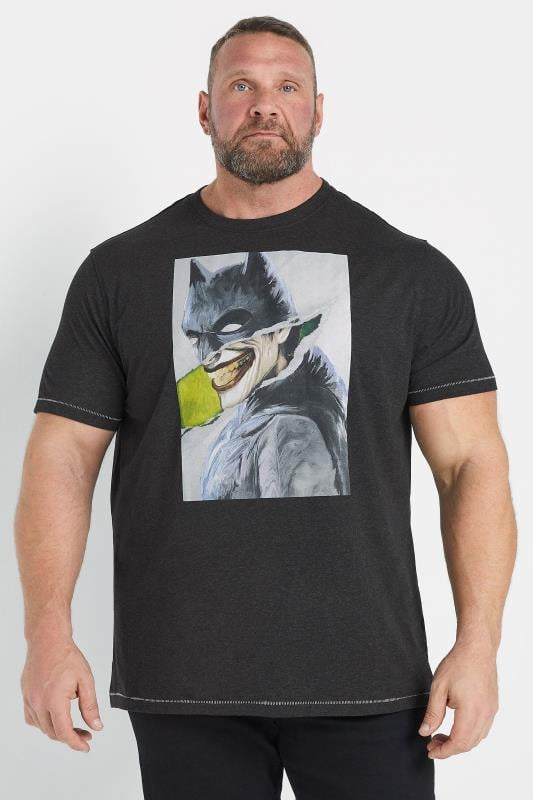 D555 Big & Tall Black Batman Graphic Print T-Shirt | BadRhino 1