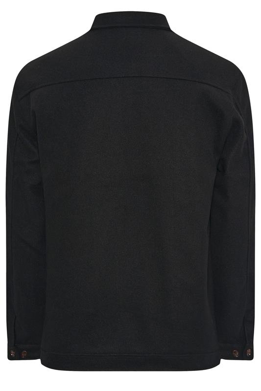 D555 Big & Tall Black Collared Harrington Jacket | BadRhino 2