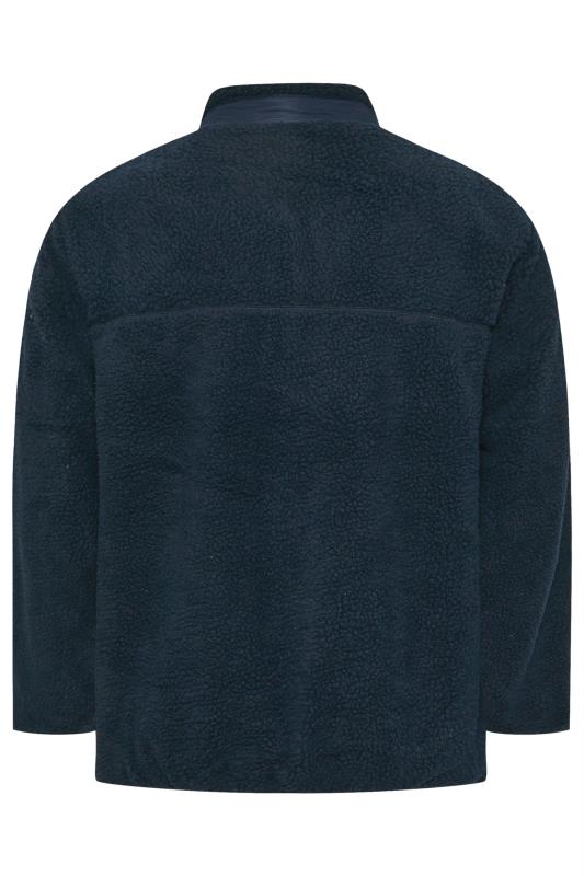 D555 Big & Tall Navy Zip Through Sherpa Fleece Jacket | BadRhino 2