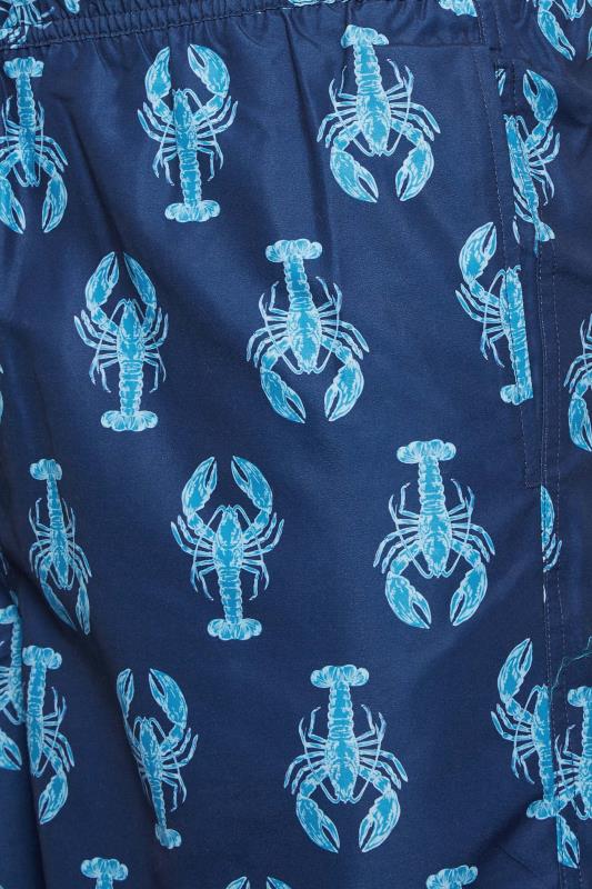 BadRhino Big & Tall Navy Blue Lobster Print Swim Shorts | BadRhino 3