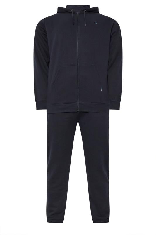 BadRhino Big & Tall Navy Blue Zip Through Hoodie & Jogger Set | BadRhino 4