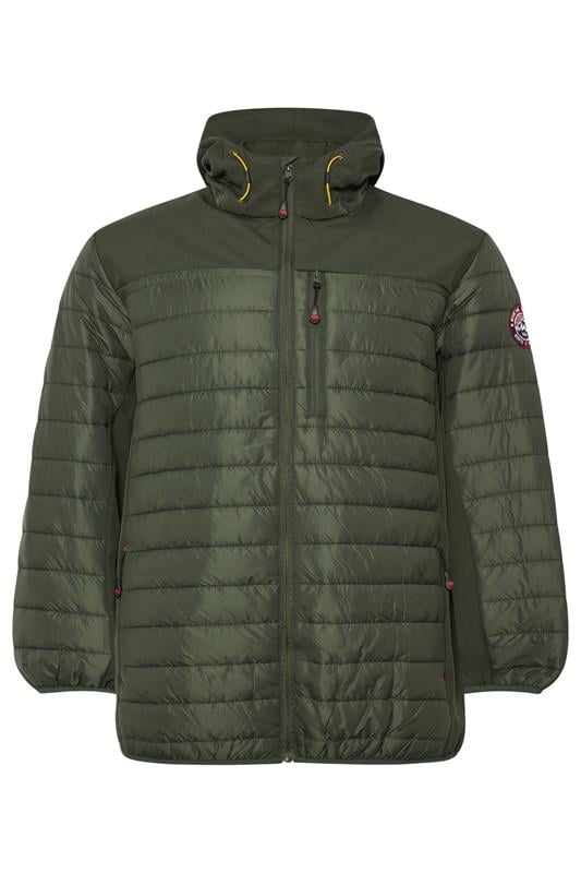 D555 Big & Tall Khaki Green Hybrid Quilted Soft Shell Jacket | BadRhino 1