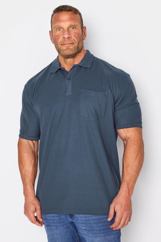 KAM Big & Tall Navy Blue Polo Shirt | BadRhino 1