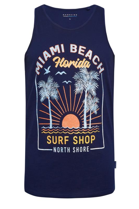 BadRhino Big & Tall Navy Blue 'Miami Beach' Vest Top | BadRhino 3