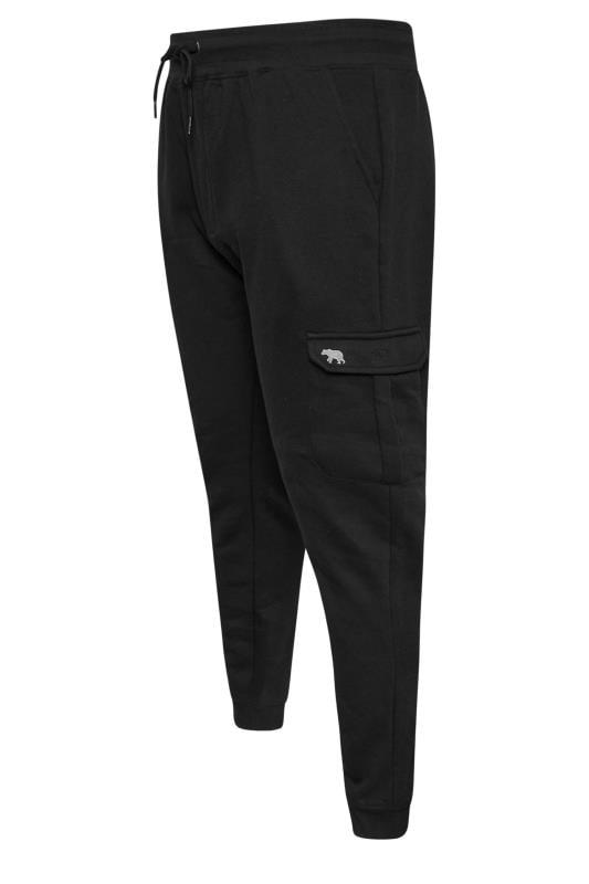 D555 Big & Tall Black Cargo Pocket Joggers | BadRhino 4