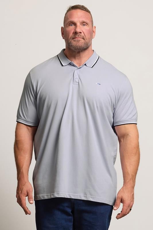 BadRhino Big & Tall Light Purple Tipped Polo Shirt | BadRhino 1