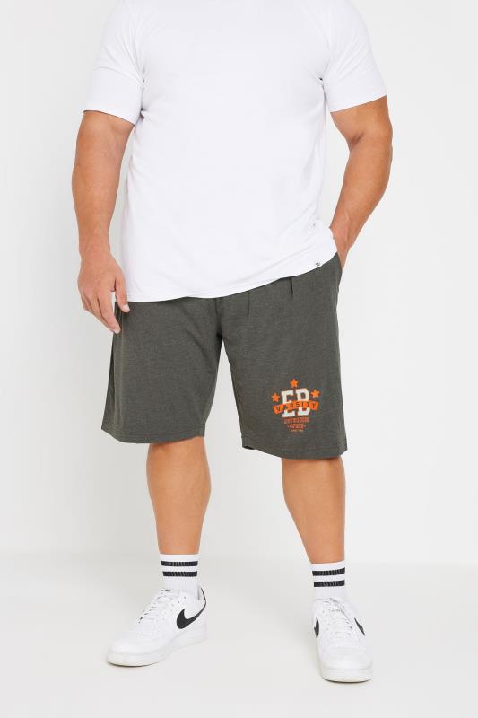 Men's  ED BAXTER Big & Tall Grey Varsity Logo Jogger Shorts