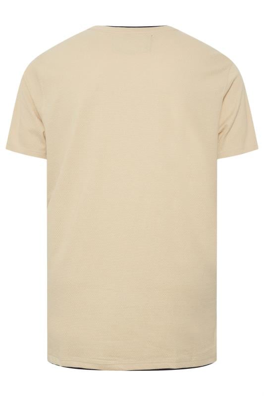 D555 Big & Tall Cream Waffle Textured T-Shirt | BadRhino 2