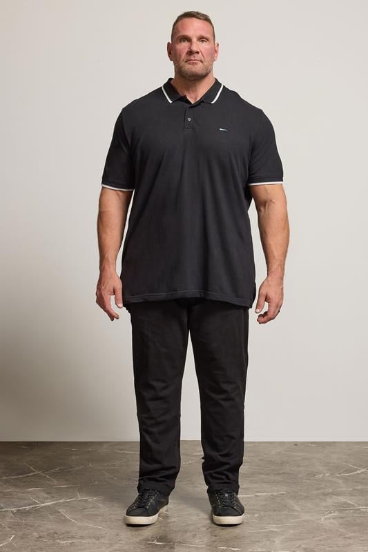 BadRhino Black Elasticated Waist Chinos | BadRhino 3