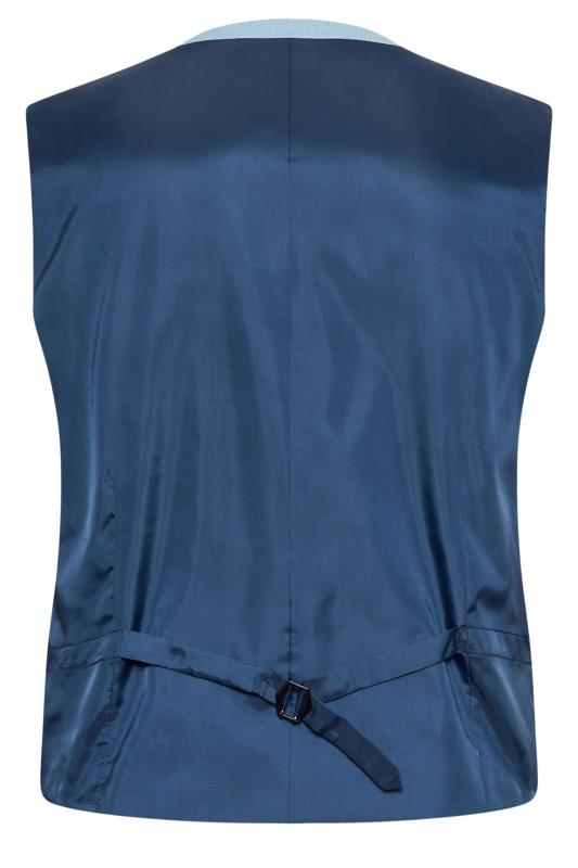 BadRhino Tailoring Big & Tall Light Blue Linen Suit Waistcoat | BadRhino 6