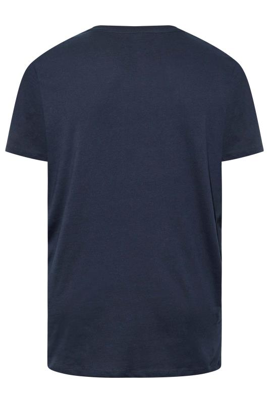 JACK & JONES Big & Tall Navy Blue Logo Short Sleeve T-Shirt | BadRhino 4
