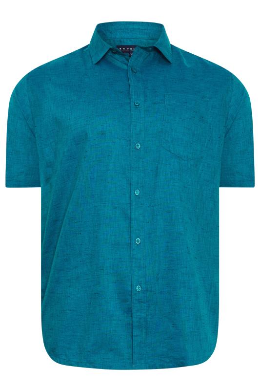 BadRhino Big & Tall Teal Blue Marl Short Sleeve Shirt | BadRhino 3
