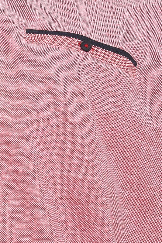 D555 Big & Tall Red Pique Jacquard Polo Shirt | BadRhino 5