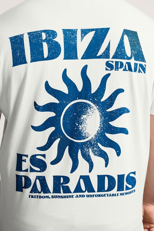 BadRhino Big & Tall Off White Ibiza Paradise Graphic T-Shirt | BadRhino 6