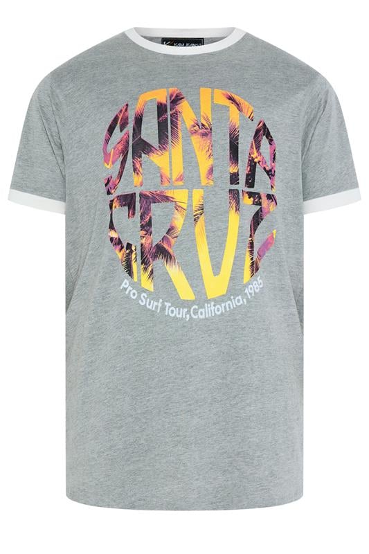  KAM Big & Tall Grey 'Santa Cruz' T-Shirt