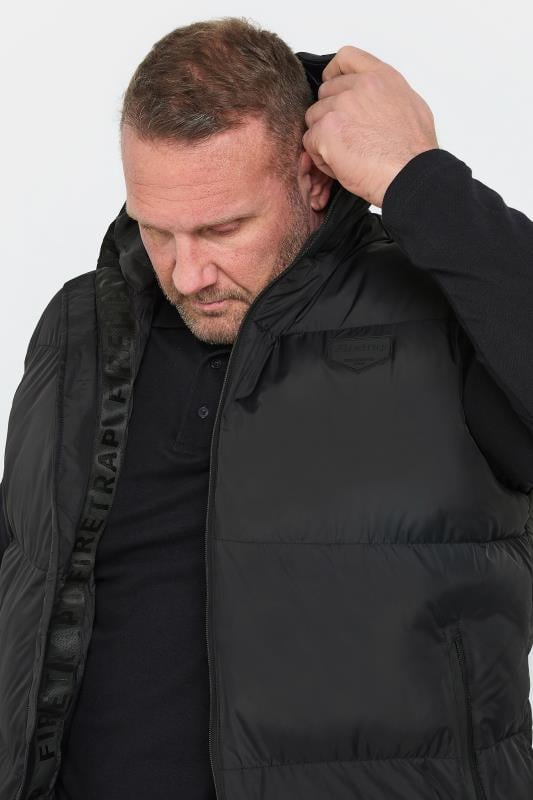 FIRETRAP Big & Tall Black Puffer Gilet | BadRhino 2