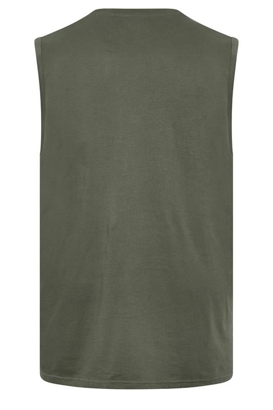 BadRhino Big & Tall 5 Pack Charcoal/Green/White/Navy/Black Extra Long Plain Vest Top | BadRhino 2