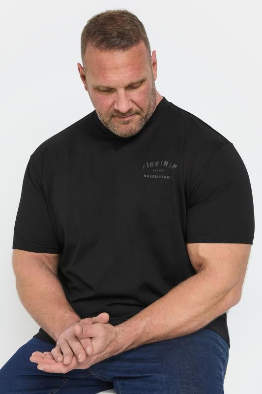 FIRETRAP Big & Tall Black Loyd V2 T-Shirt | BadRhino 1