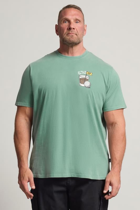  BadRhino Big & Tall Green Pigment Dye Golf Graphic T-Shirt