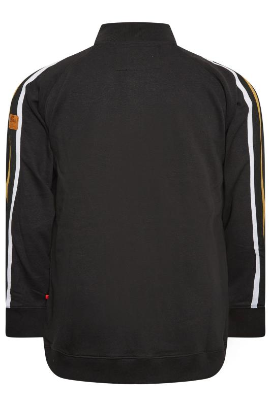 D555 Big & Tall Black Zip Through Logo Sweatshirt | BadRhino 4