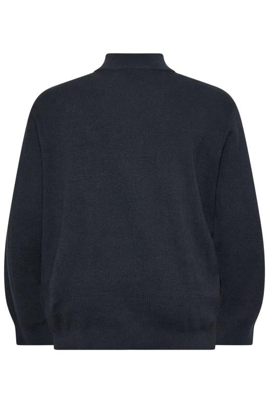 BadRhino Big & Tall Navy Quarter Zip Knit Jumper | BadRhino 5