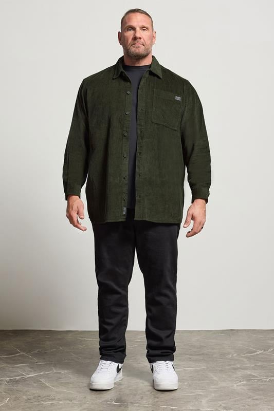 JACK & JONES Big & Tall Rosin Green Corduroy Overshirt | BadRhino 2