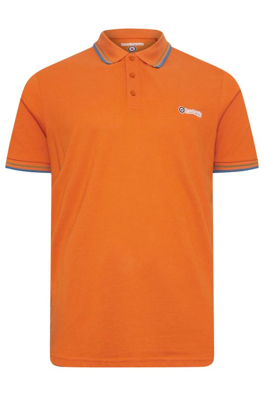 LAMBRETTA Big & Tall Orange Twin Tipped Polo Shirt | BadRhino 3
