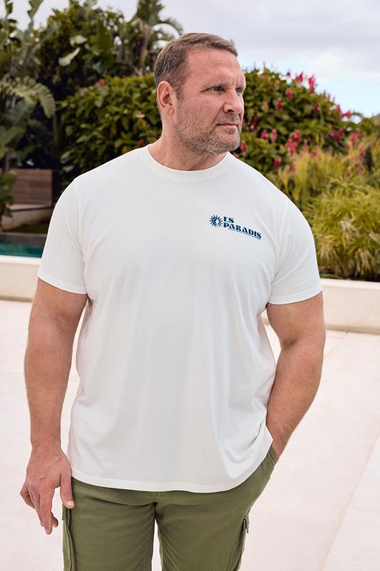 BadRhino Big & Tall Off White Ibiza Paradise Graphic T-Shirt | BadRhino 1