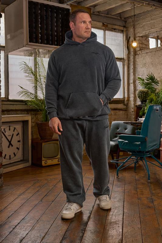 Men's  BadRhino Big & Tall Black Sun Bleached Open Hem Jogger