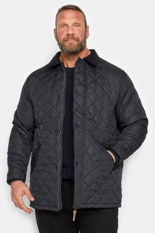 Luca Designs Black Shiny Puffer Jacket Mens with Hood - 4XL