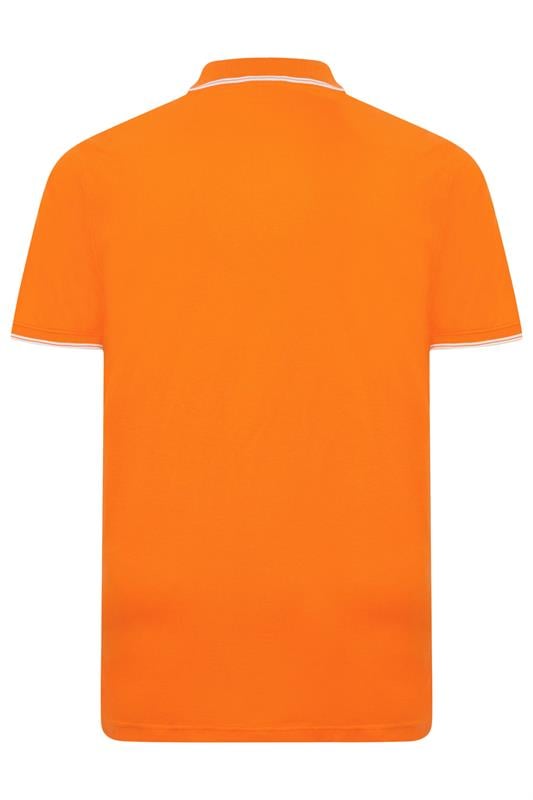BadRhino Big & Tall Orange & White Tipped Polo Shirt | BadRhino 2