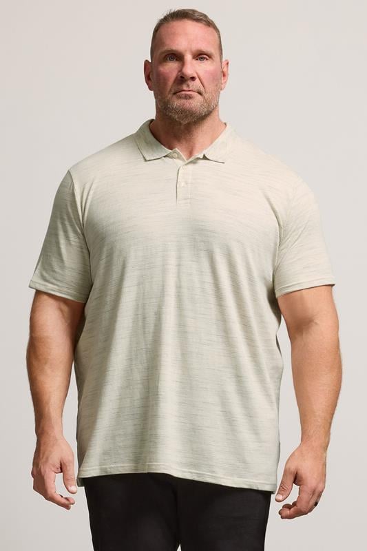 BadRhino Big & Tall Cream Marl Polo Shirt | BadRhino 2