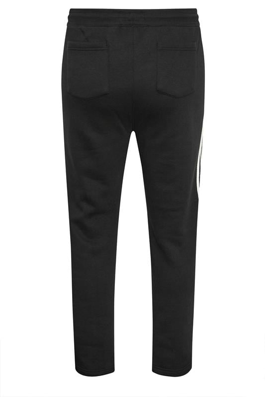 BadRhino Big & Tall Black Side Stripe Open Hem Joggers | BadRhino 2