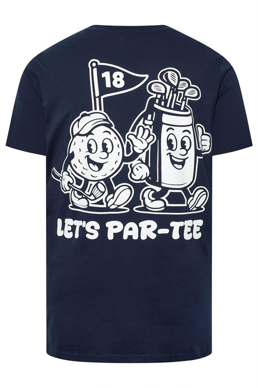 BadRhino Big & Tall Navy Blue Extra Long 'Cartoon Golf' Graphic T-Shirt | BadRhino 7