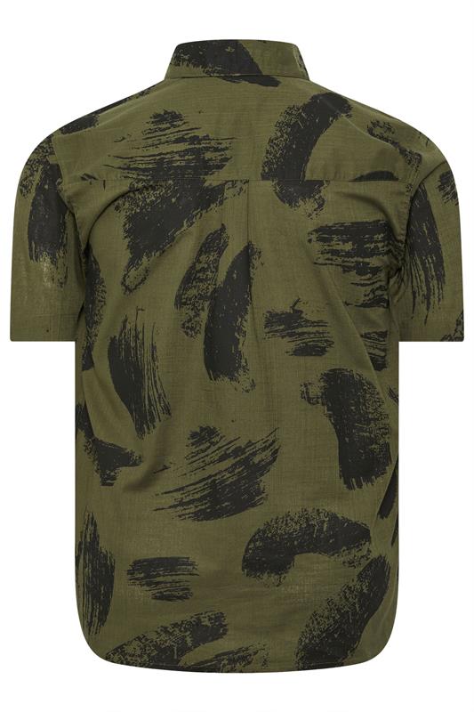 BadRhino Big & Tall Khaki Green Brushstroke Shirt | BadRhino 6